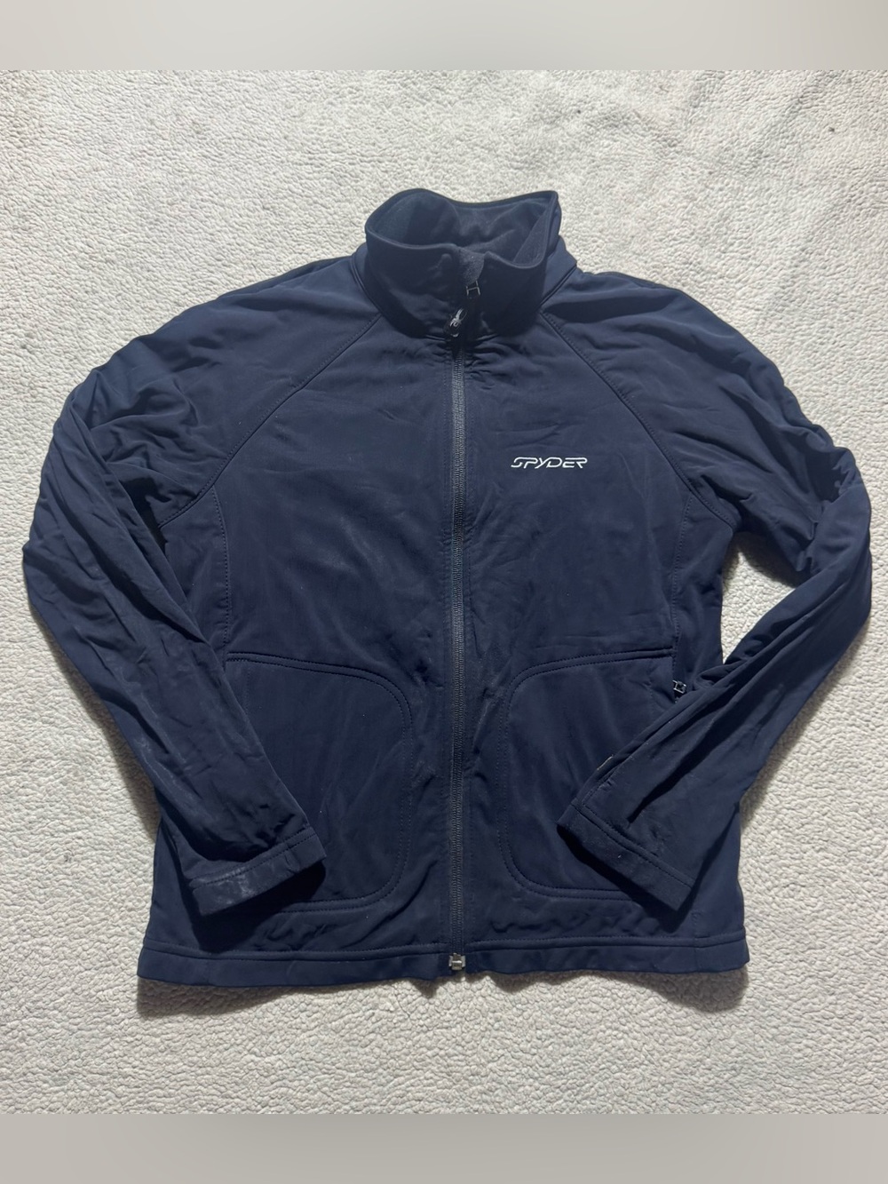 Spyder Jacket Womens 2 Black Full Zip Up XTL Mock Neck Outdoor Winter Fleece Top